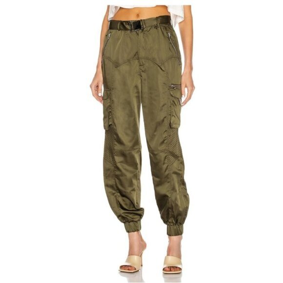 RETROFÊTE Mia bomber jacket & Kira jogger satin set Army Green - Picture 4 of 16